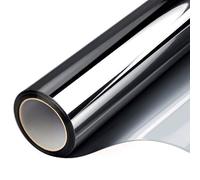 Filmgoo Pellicola per la privacy per finestre, unidirezionale, per casa, in vinile a specchio, controllo del calore, anti UV, statica, per porte scorrevoli, senza colla, per garage, carta solare (nero