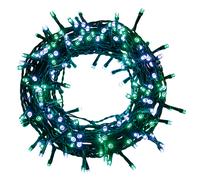 Filo 180 led bianco/verde 8 m, uso esterno, 8 giochi luce, Santa's House