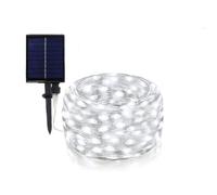 Vetrineinrete® Filo led 30 metri 300 micro led stringa a pannello solare con picchetto catena di luce per decorazioni natalizie giardino (Luce Fredda 6500k)