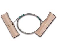 Filo a due mani acciaio inox, manici legno cm 130