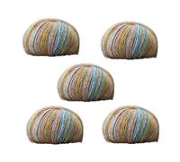 Filo arcobaleno per uncinetto, filato sfumato | cotone sfumato multicolore medio spesso,5X filati colorati, filato scialle sciarpa forniture per maglieria e uncinetto morbido per abbigliamento