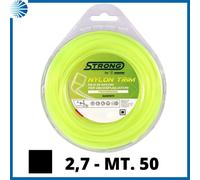 Filo bobina per decespugliatore professionale strong giallo quadro 2,7 mm mt. 50