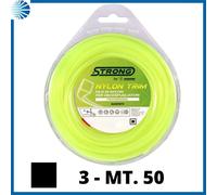 Filo bobina per decespugliatore professionale strong giallo quadro 3 mm mt. 50
