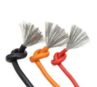 Filo Cavo ultra morbido resistente al calore da 1 metro/5 metri, filo di rame siliconico flessibile ad alta temperatura, connettore 30 AWG a 10(Black,5 Meters 24AWG)