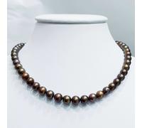 Filo COLLANA PERLE BIWA BROWN Misura da 6 a 6.5 mm Lunghezza 40 cm