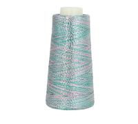 Filo da cucito bifacciale ultra fine tinto in oro e argento da 100 g - Poliestere ad alta resistenza for progetti di artigianato e cucito domestico(PinkGreen)