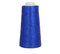 Filo da cucito bifacciale ultra fine tinto in oro e argento da 100 g - Poliestere ad alta resistenza for progetti di artigianato e cucito domestico(SapphireBlue)
