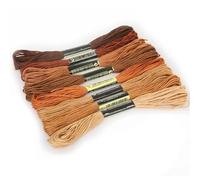 Filo da Ricamo 8 pz/Set Fili Simili Punto Croce Filo di Cotone Metri da Ricamo Interdentale for Cucire Matasse Mestiere Lavoro a Maglia(Brown Series)