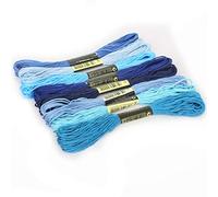 Filo da Ricamo 8 pz/Set Fili Simili Punto Croce Filo di Cotone Metri da Ricamo Interdentale for Cucire Matasse Mestiere Lavoro a Maglia(Blue Series)