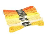 Filo da Ricamo 8PCS Filo for Punto Croce da Ricamo Arcobaleno Colore for Forniture for Principianti Kit for La Produzione di Filati 7.5M(Yellow)