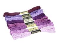Filo da Ricamo 8PCS Filo for Punto Croce da Ricamo Arcobaleno Colore for Forniture for Principianti Kit for La Produzione di Filati 7.5M(Purple)