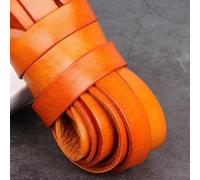 Filo da ricamo, Cowhide Leather Rope String, 2m Yellow Coffee Cord Flat Round Multiple Sizes for DIY Bracelet Making(Flat 15x2mm)