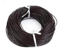 Filo da ricamo, Cowhide Leather Rope String, Cow Round Thong Cord Multicolor 1-3mm 5M for DIY Jewelry Making(Coffee,3mmX 5M)