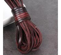 Filo da ricamo, Cowhide Leather Rope String, DIY Jewelry Making Cow Round Flat Cords Vintage Brown 2-10mm 0.5m Lot(3x2mm Flat 2m)