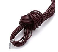 Filo da ricamo, Cowhide Leather Rope String, Jewelry Cord Multicolor Multiple Sizes 10 Meters(Wine Red,2mm)