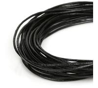 Filo da ricamo, Cowhide Leather Rope String, Round Thong Cord 5 Meters Multicolor 1-2mm DIY Jewelry Making Bracelet Findings(Black,1mm)