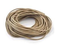 Filo da ricamo, Cowhide Leather Rope String, Wax Cords Multicolor 1-3mm 5 Meters for DIY Jewelry Making Bracelet Necklace Craft Accessories(Khaki,2mm 5m)