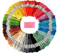 Filo da ricamo, di alta qualità, con i colori dell'arcobaleno, filo per punto croce, braccialetti dell'amicizia e realizzazioni artigianali, 105 matassine per confezione, con set di aghi da ricamo di alta qualità