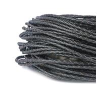 Filo da ricamo, Round Leather Cords 2 Meters 3-6mm Multicolor for Jewelry Making DIY(Black,4mm 2Meters)