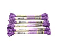 Filo Da Ricamo Set da 6 pezzi filo ricamo metallico ad effetto luce alta lucentezza for punto croce lungo 8 metri matassa a fili(Purple 6PCS)
