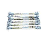 Filo Da Ricamo Set da 6 pezzi filo ricamo metallico ad effetto luce alta lucentezza for punto croce lungo 8 metri matassa a fili(Azure Blue 6PCS)