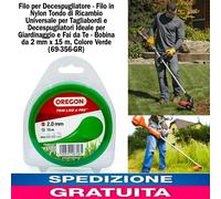 Filo Decespugliatore Tondo, Professionale, 2mm, Universale, In Nylon Di Ricambio