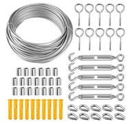 Filo Di Acciaio 1Set 10/15/20/25/30/50M Kit di fune multifunzione Cavo in acciaio inossidabile for tenda Appeso stendibiancheria Corde for guardrail esterno(Type5 10M)