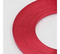 Filo di alluminio piatto da 4 m, 5 mm x 1 mm, for gioielli fai da te - Filo malleabile for lavori artigianali in più colori, 1 pezzo(Red)