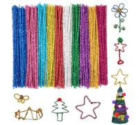 Filo di Ciniglia Glitter Steli di Ciniglia Colorati Scovolini Pipe Cleaners per Scuola Artigianato Fai da te Creativo DIY Creativo Natale Decorazione Regalo 400 Pezzi