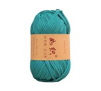 Filo di cotone cavo da 100 g - Filo di cotone e lino di medio spessore da 2 mm for uncinetto fai-da-te, cappelli tessuti a mano, borse e oggetti di artigianato(18MintGreen)
