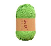 Filo di cotone cavo da 100 g - Filo di cotone e lino di medio spessore da 2 mm for uncinetto fai-da-te, cappelli tessuti a mano, borse e oggetti di artigianato(16GreenApple)
