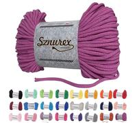 Filo di cotone macramè, 5 mm x 100 m, perfetto per il fai da te, filato per filo macramè con oltre 40 colori, certificato Oeko-TEX, cordoncino di cotone, filato di cotone con anima in poliestere da 5