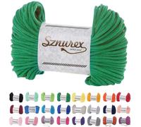 Filo di cotone macramè, 5 mm x 100 m, perfetto per il fai da te, filato per filo macramè con oltre 40 colori, certificato Oeko-TEX, cordoncino di cotone, filato di cotone con anima in poliestere da 5