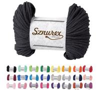 Filo di cotone macramè, 5 mm x 100 m, perfetto per il fai da te, filato per filo macramè con oltre 40 colori, certificato Oeko-TEX, cordoncino di cotone, filato di cotone con anima in poliestere da 5