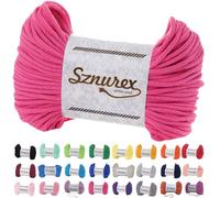 Filo di cotone macramè, 5 mm x 100 m, perfetto per il fai da te, filato per filo macramè con oltre 40 colori, certificato Oeko-TEX, cordoncino di cotone, filato di cotone con anima in poliestere da 5