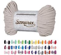 Filo di cotone macramè, 5 mm x 100 m, perfetto per il fai da te, filato per filo macramè con oltre 40 colori, certificato Oeko-TEX, cordoncino di cotone, filato di cotone con anima in poliestere da 5