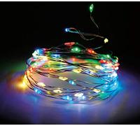 Filo di luci, 160 LED con timer e 8 funzioni, 795 cm, colorato/ multicolore, per interni ed esterni, con funzionamento a batteria