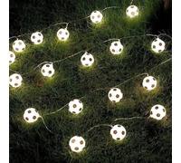 Filo di luci a forma di palla da calcio, 20 LED, impermeabile, per feste, campeggio, Natale, camera da letto, dormitorio, matrimonio, patio