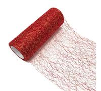 Filo di nastro d'oro Tessuto Tulle Rotolo Decorazione di cerimonia nuziale Organza Forniture per feste di compleanno fai da te Bobina di tessuto Tulle Tutu Dress 6 "X 10 Yards (Rosso)