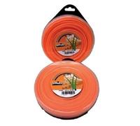 Filo di nylon per decespugliatore quadro professionale mm.3,3 da 39 mt arancione