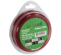 Filo di nylon quadrato 3 mm lunghezza 15 m ideale per giardinaggio e lavori di legatura. Resistente e durevole. *