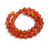 filo di perline di pietra naturale di agata corniola rossa per la creazione di gioielli, perline rotonde sciolte da 4/6/8/10/12 mm, accessori per braccialetti fai da te, 10 mm, 35 pezzi