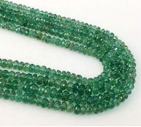 Filo di perline sfaccettate in smeraldo naturale da 3-4 mm, per la creazione di gioielli, perline smeraldo, perline sfaccettate in smeraldo naturale, collana di smeraldi verdi, 3-4 mm, 12,7 cm
