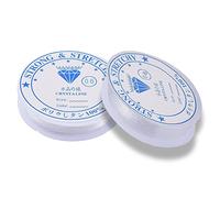 Filo di perline trasparente,Filo elastico per bracciali,Filo di nylon elastico,Filo da pesca trasparente,Fili per braccialetti,Filo per collane,Elevata elasticità,Circa 12m,2pezzi(0,6mm)