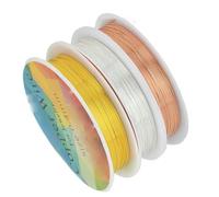 Filo di rame resistente al colore per braccialetti, collane, gioielli, accessori fai da te 0,2/0,25/0,3/0,5/0,6/0,7/1,0 mm Filo per perline artigianali HK018-tre rotoli-0,5 mm - 6,2 metri