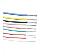 Filo di rame stagnato isolato in silicone solido UL3239 3000V multicolore 26-30 AWG 2-5 metri(Blue,5 Meters 26 AWG)