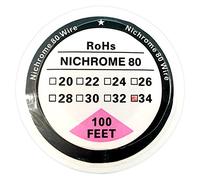 Filo di resistenza da 30,5 m, in nicromo 80, su bobina, con diametro da 20 a 34 AWG (da 0,81 mm a 0,15 mm)