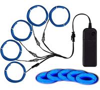 Filo EL, riduzione del rumore, filo di luci al neon 5 in 1 m, filo elettroluminescente per Halloween, Natale, decorazioni fai da te... (blu)