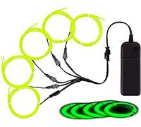 Filo EL, riduzione del rumore, filo di luci al neon 5 in 1 m, filo elettroluminescente per Halloween, Natale, decorazioni fai da te... (verde fluorescente)