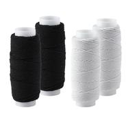 Filo elastico da Cucito,4 PCS Arricciatura Elastica per Cucire Bianco e Nero Filo Elastico Bobina Corda Elastica Taglio Elastico per Macchina da Cucire Maglia Vestiti Gioielli Facendo 0,5mm 120 Yard